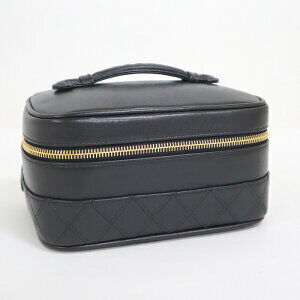 CHANEL Bicolor Vanity Bag Black Lambskin